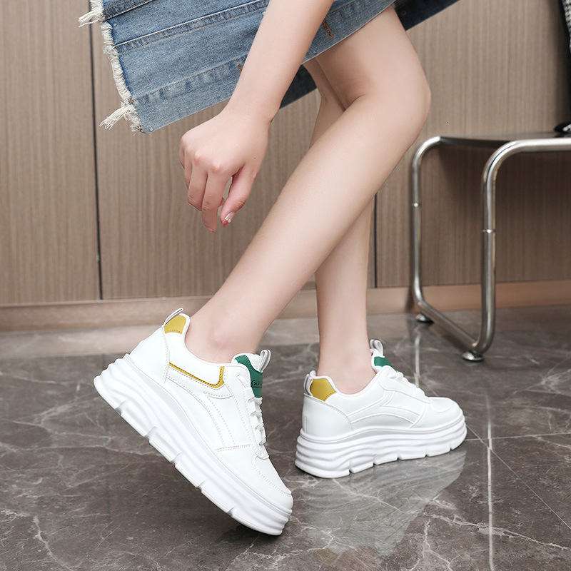 Ddmysports W New Leather Summer Little White Thick Sole With Igh Inner Eight Fashion Casual Versatile Women S Shoes OUTDOOR
