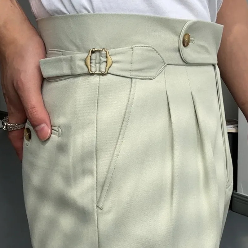 Spring Paris Button Business Tricycle Naples Pantalones High Quality Leisure High Waist Straight Leg Mens Hombre Tricycle 240828