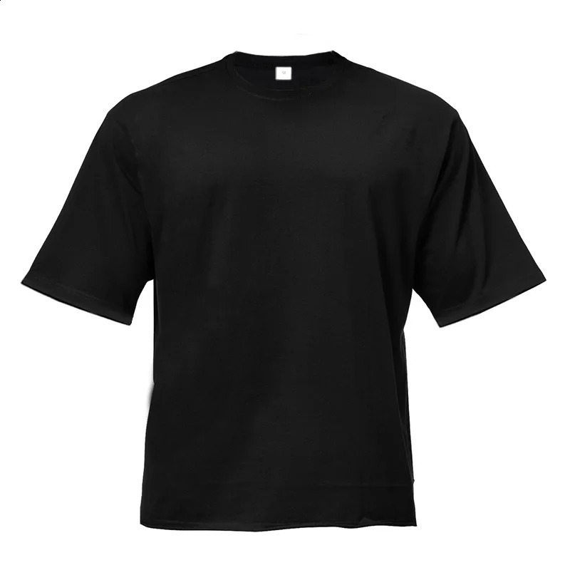 Plain Gym Clothing Fitness Wear Oversized T Shirt Men Hip Hop Sportswear Loose Short Sleeve Tshirt Muscle Bodybuilding 240823