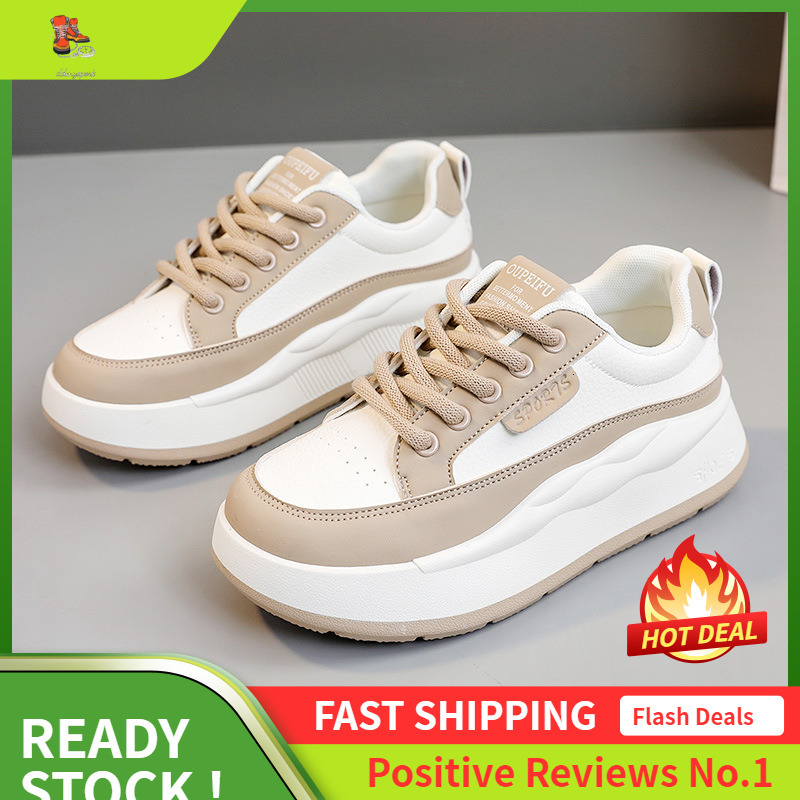 Ddmysports XFD New Spring And Summer Color Blocked Thick Sole Height Increasing White Casual Women S Shoes Versatile Korean OUTDOOR