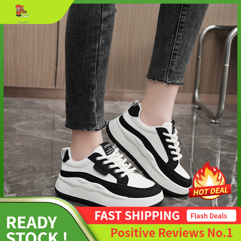 Ddmysports XFD New Spring And Summer Color Blocked Thick Sole Height Increasing White Casual Women S Shoes Versatile Korean OUTDOOR