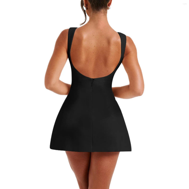 White Dress Graduation: Elegant Corset Flowy Mini Dress, Sleeveless Pleated Bodycon - Perfect For Summer Celebrations C260312