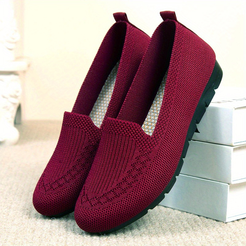 Women's shoes breathable flying mesh shoes non-slip flat mid-shoes shallow-mouth single shoes breathable casual shoes