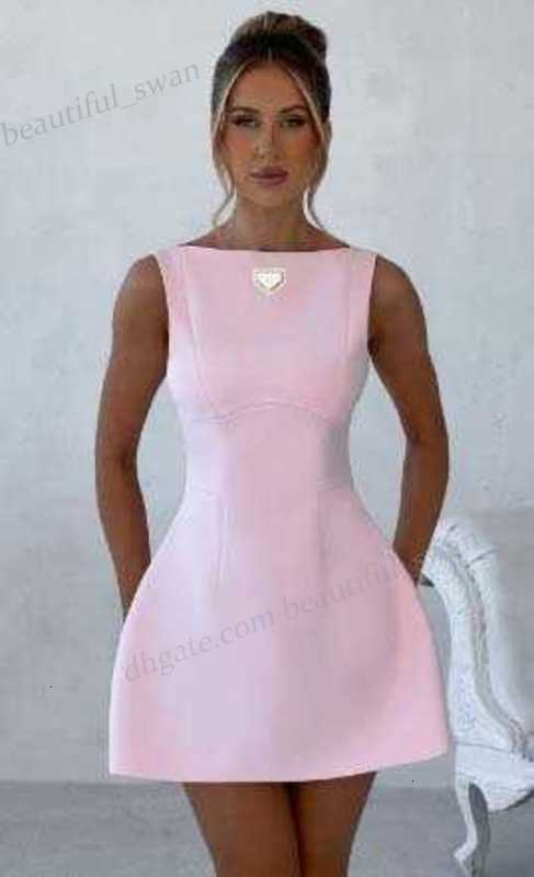 Fashion Women Dress Fashion New Solid Color Sexy Tank Top Front Double Layer Dress Designer Dresses