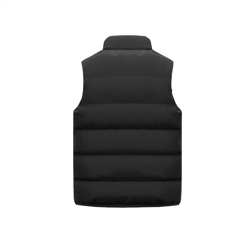 Mens sleeveless zipper vest for autumn and winter warmth standing collar oversized inflatable 240827