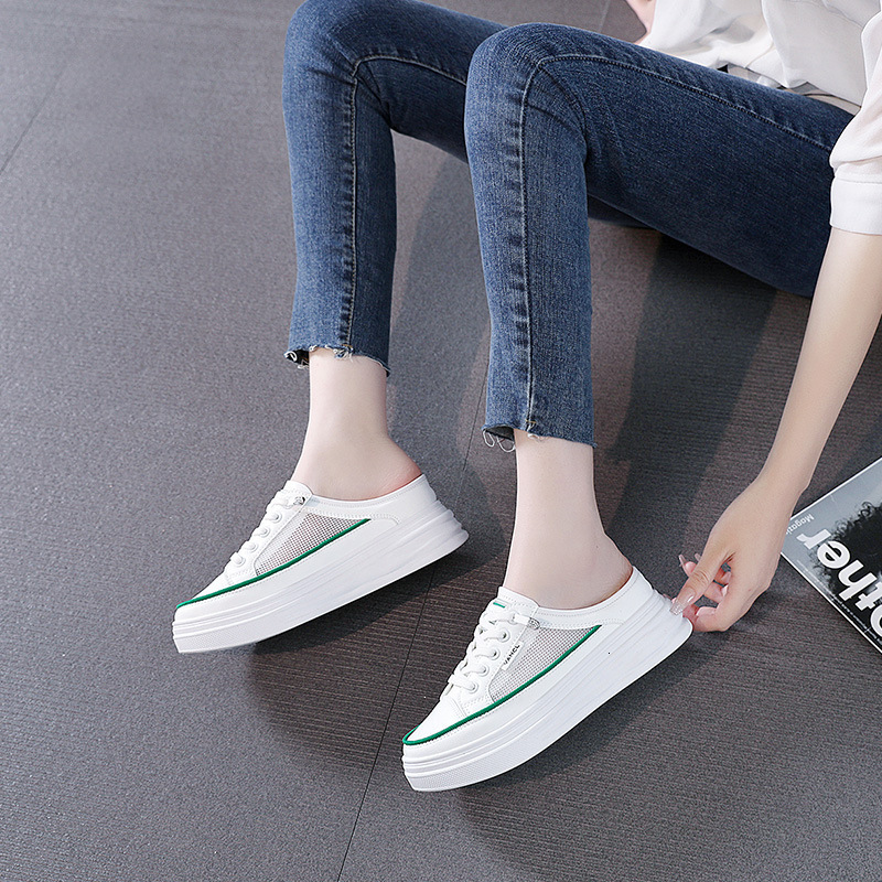 Ddmysports W Slippers Women S New Inner Elevated Outer Wearing Thick Sole Matsutake Alf Support Small White Shoes Summer Edition OUTDOOR