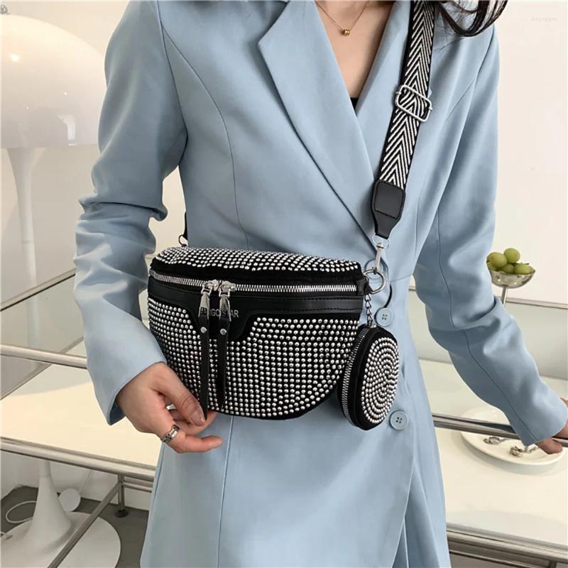 2025 NEW Drawstring Fashion Rhie Waist Belt Bag Shoulder Crossbody PU Leather Chest Phone Pack Women Outdoor Business Traveg zhanyishengli
