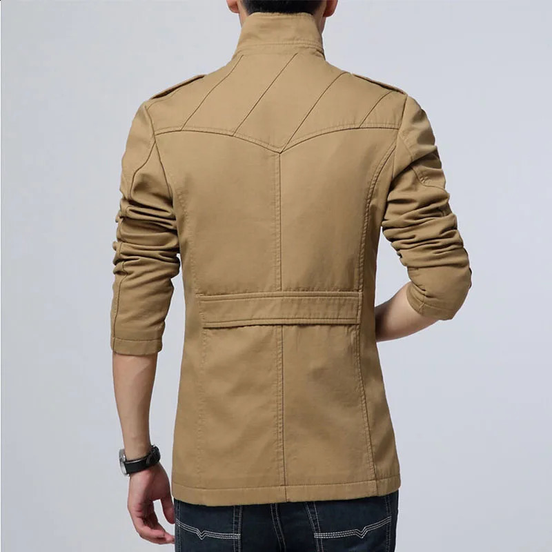 Autumn and winter trench coat mens windbreaker solid business casual loose long 240827