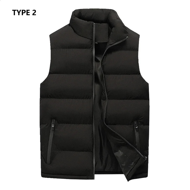 SpringSummer Mens Fashion Zipper Ultra Light Warm Tank Top Casual Sports Shirt Collarless Jacket Winter Down 240827