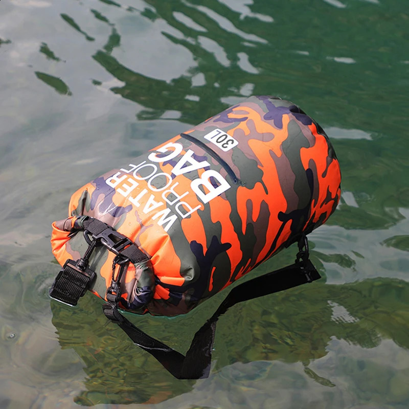 30L 15L Waterproof Dry Bags With Wet Separation Pocket Backpack For Kayaking Boating Swimming Outdoor Sports Bag XAZ9 240828