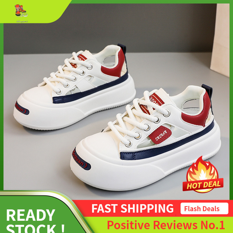 Ddmysports K New Casual For Women Summer Hollow Out Height Increasing Dad Trendy Breathable White Shoes Sports OUTDOOR