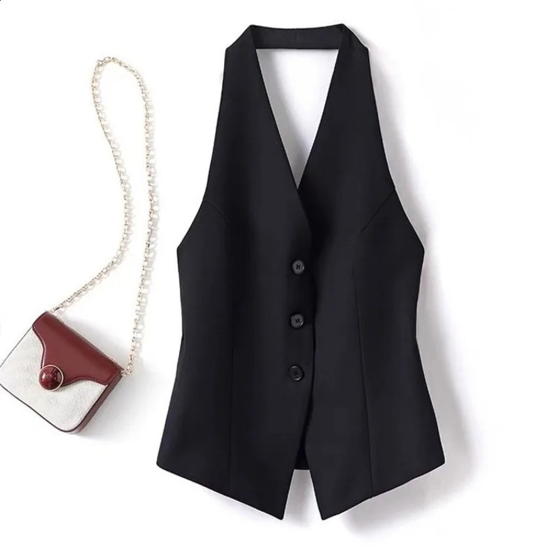 Strapless backless vest womens vest clothing trend top n sleeveless vest black fashion vest 240828