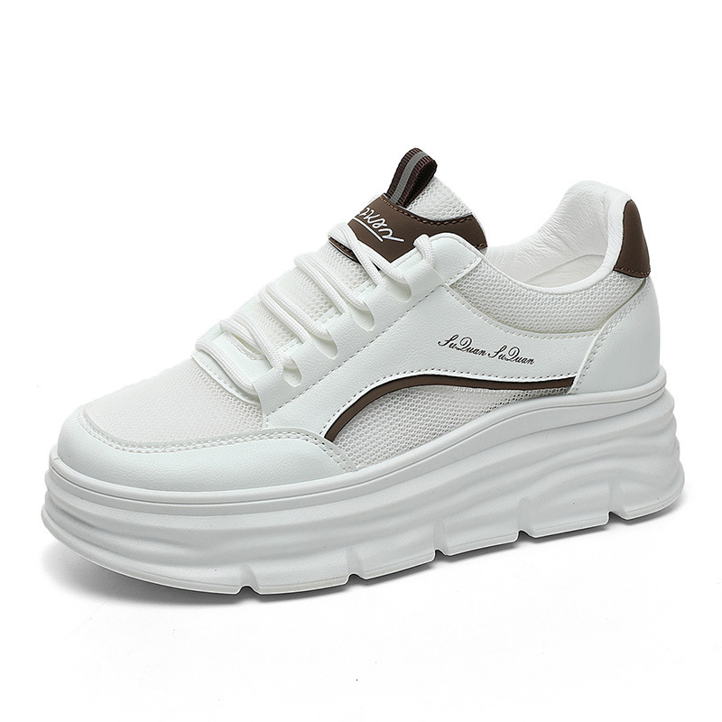 Ddmysports New Internally Raised And Dissolved Small White Shoes With A Mesh Surface Of Cm Women Summer Breathable Mesh Surface Thick Sole For Leisure