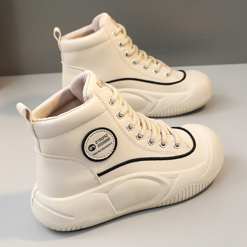 Ddmysports XFL Winter New Instagram Korean Igh Top Plush Casual Female Students Matsuke Cotton Shoes Thick Sole For Warmth OUTDOOR