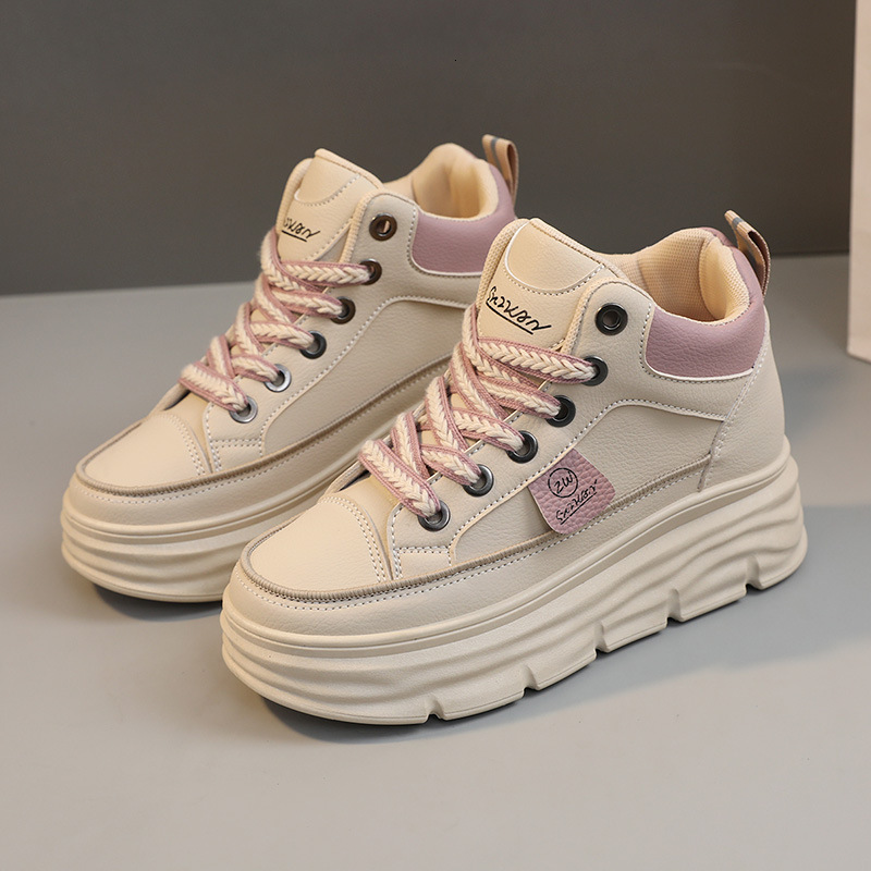 Ddmysports W New Casual Board Trend Spring And Autumn Fragrant Wind Small White With Elevated Inner Thick Sole Student Women S Shoes OUTDOOR