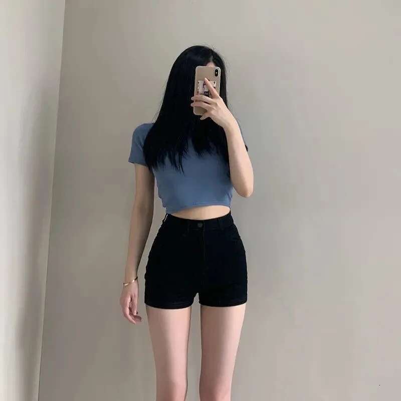 Booty Denim Shorts for Women Micro Mini Skinny Tight Black Short Jean Pants Woman Designer Outfits To Wear Youthful Elasticty XL