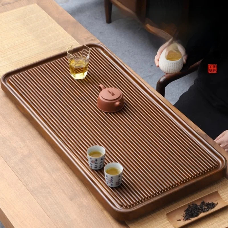 GIANXI Natural Bamboo Tea Tray Wooden Tray Retro Storage Drainage Tea Tray Chinese Kung Fu Tea Tray 240828