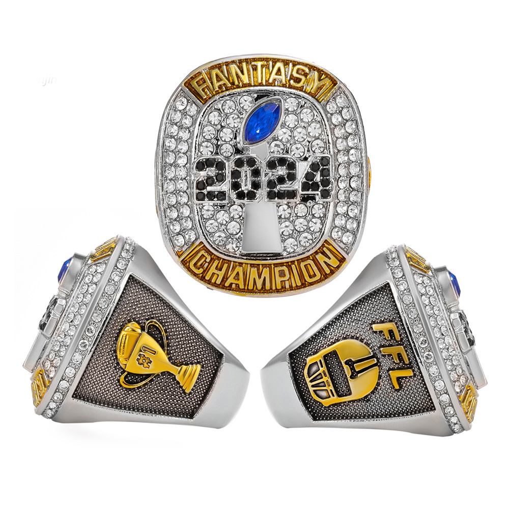 2024 Fantasy Football League Championship Ring The official version Silver-plated diamond-encrusted for men holiday gift party R250425