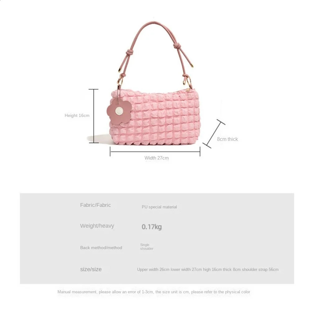 Trendy Pleated Bubbles Shoulder Bags Handbag Daily Commuting Bag Underarm Bag Plaid Quilted Solid Bag Messenger Bag 250122