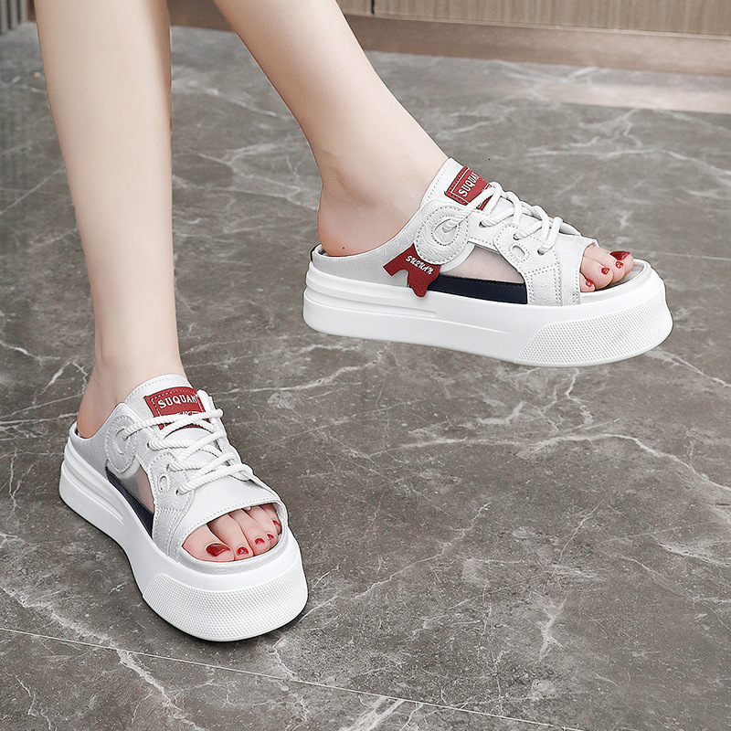 Ddmysports K New Colored Spring Summer Breathable Mesh Women S Shoes Thick Sole Increase Versatile Alf Trailer OUTDOOR