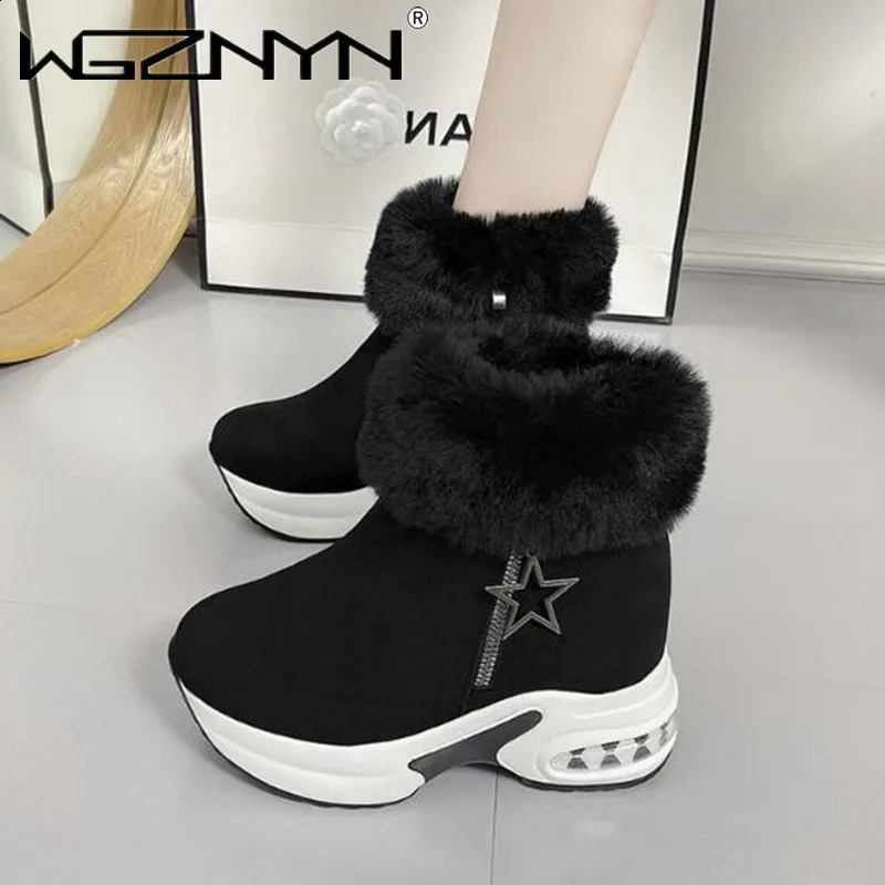 Winter Warm Womens Platform Snow Boots Ankle Boots Shoulder Shoes Zipper Inner Boots Botas Mujer Black Grey 240827