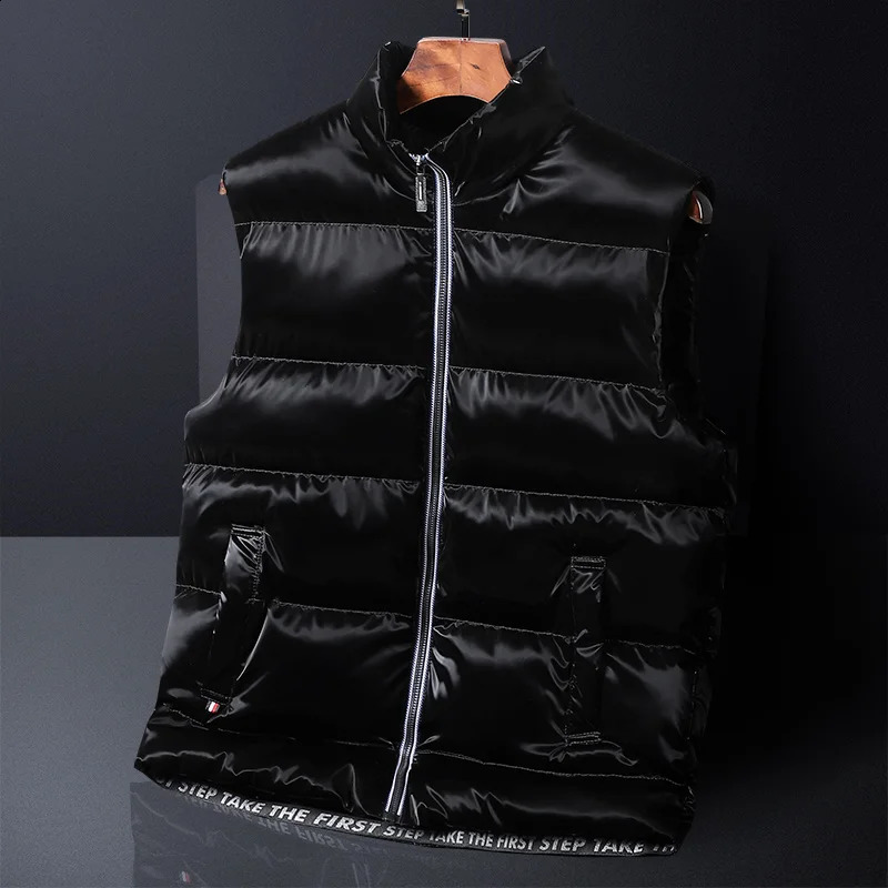 mens spring autumn down vest jacket lightweight camping hiking outdoor sports bag inflatable sleeveless 240827
