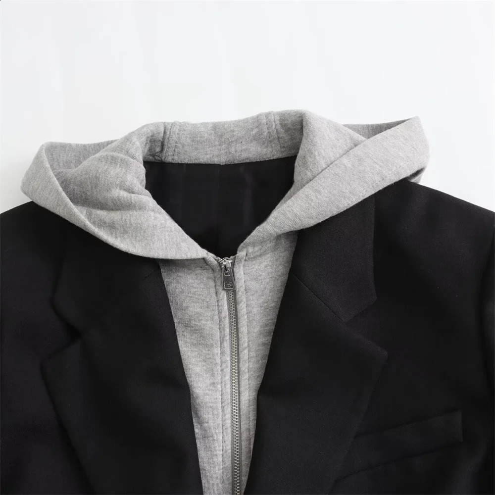 UNIZERA Winter Product Womens Fashion Leisure Versatile Hoodie Splicing Set Coat 240827