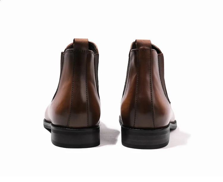 Mens Brown Dress Boots Pointed Toe Slip-On Fashion Handmade Mens Chelsea Boots Drop Size 38-48 Black Office Boots 240819