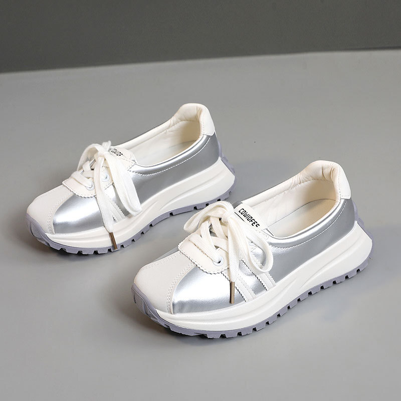 Ddmysports BR New Spring And Summer White Breathable Thick Sole Casual Sports Women S Shoes Height Increasing Round Toe OUTDOOR