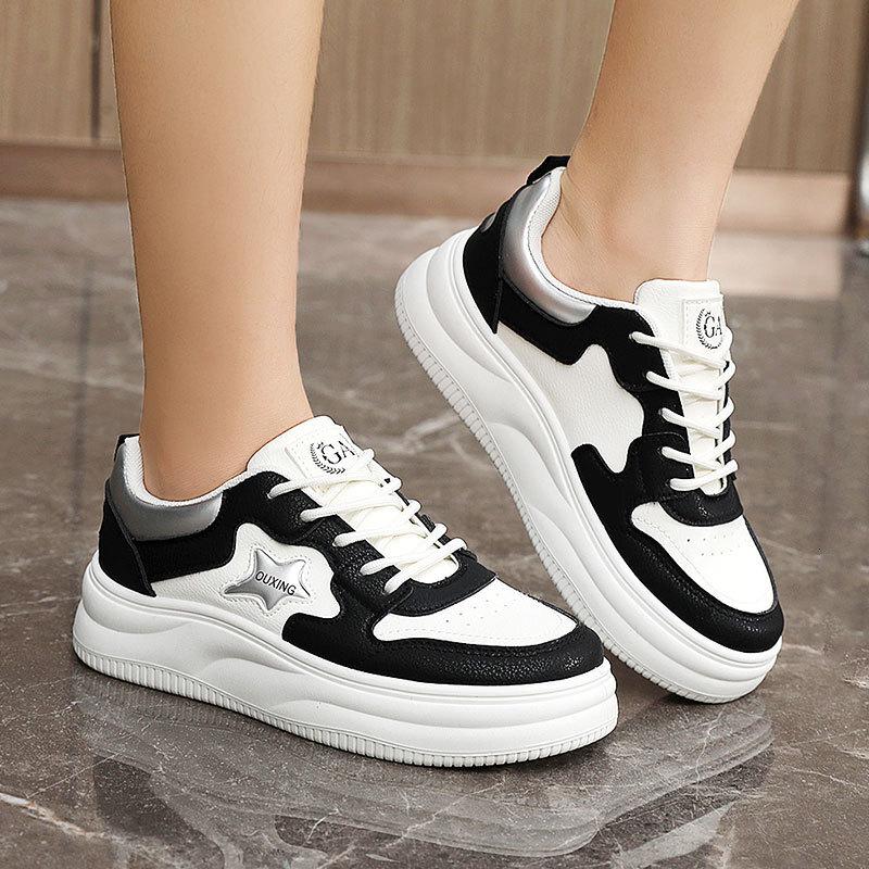 Ddmysports S New White Spring And Summer Breathable Women S Thick Soled Eight Increasing Casual Board Shoes Sports Wear Resistant Trendy OUTDOOR