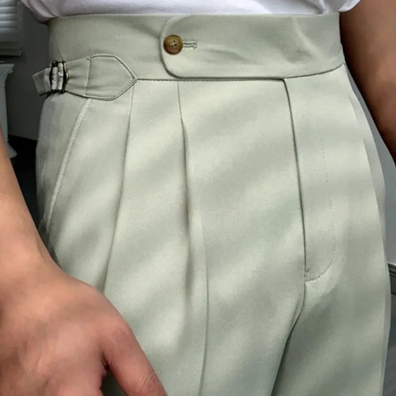 Spring Paris Button Business Tricycle Naples Pantalones High Quality Leisure High Waist Straight Leg Mens Hombre Tricycle 240828