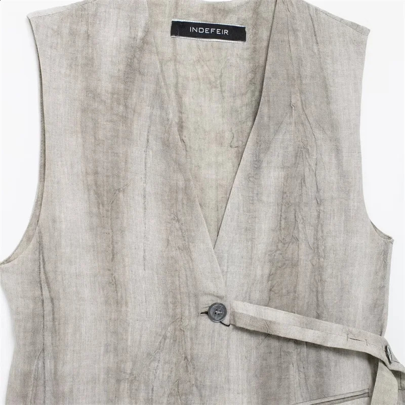 KEYANKETIAN womens tie dye printed vest retro single button lace n long sleeved strapless top 240828