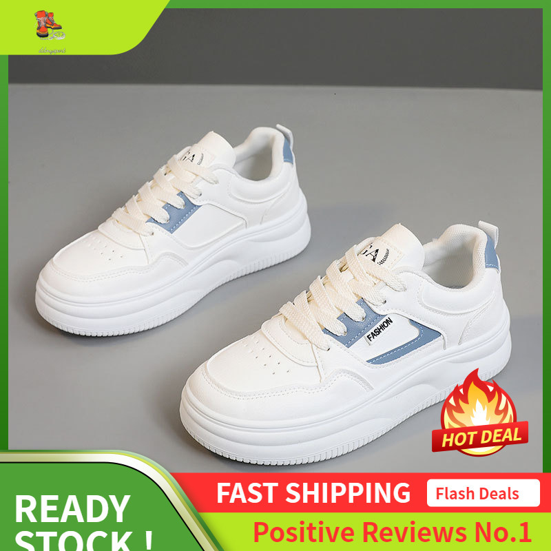 Ddmysports S New White Spring And Summer Women S Breathable Thick Sole Height Increasing Board Shoes Casual Sports Wear Resistant Trend OUTDOOR