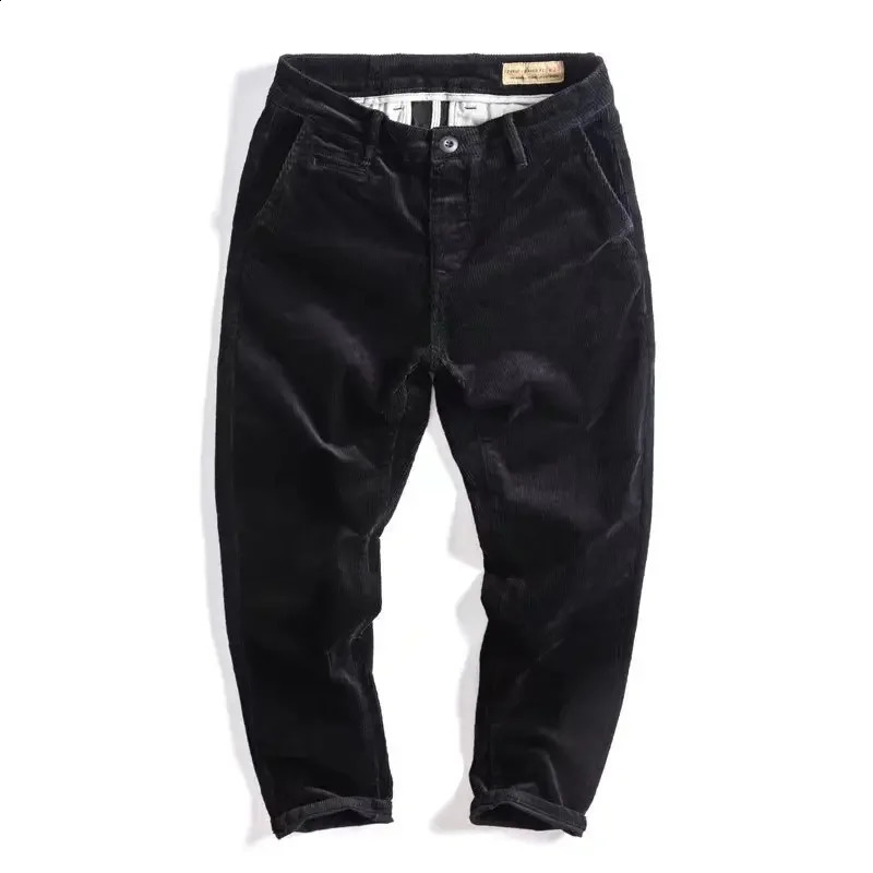 Mens Corduroy Pants Autumn Loose-fit Casual Pants Japanese Style Straight-leg Trendy Streetwear For Men 240828