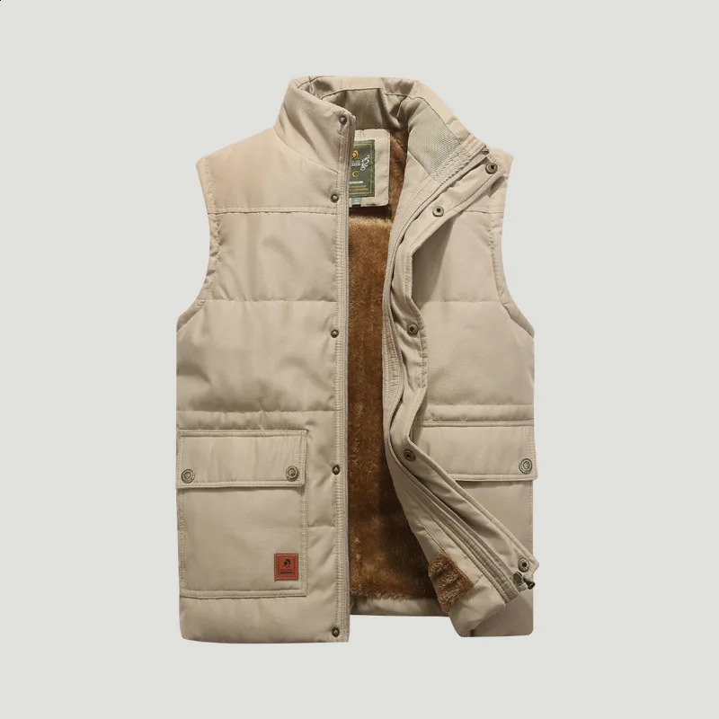8XL Plus size winter vest jacket mens warm wool sleeveless fur fashion clothing 240827