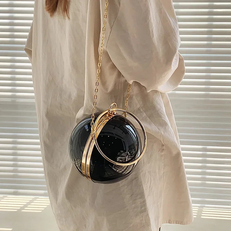 Acrylic Chain Shoulder Bag Women Handbag Fashion Ball Shape Crossbody Bag Evening Bag R250317