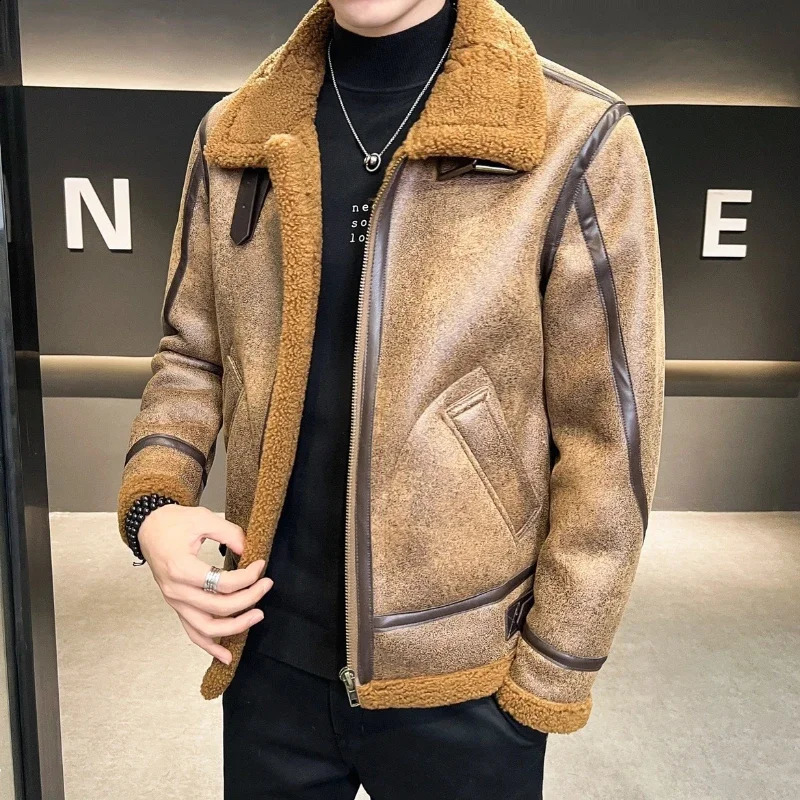 Autumn Winter Mens Top Jackets High Quality Fur In One Casual Daily Wear Upset To Keep Warm Thermal Coats 240828