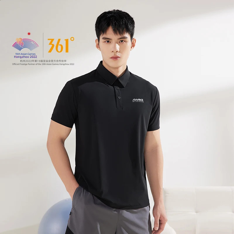 361 degree mens short sleeved Tshirt lapel sports casual top breathable and comfortable polo shirt 652324136 240827