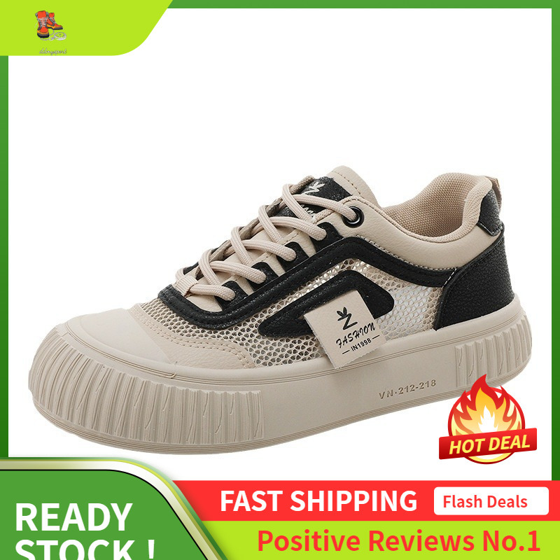 Ddmysports YB New White For Women In Summer Breathable Sports Versatile Board Thick Soled Height Increasing Mesh Shoes OUTDOOR