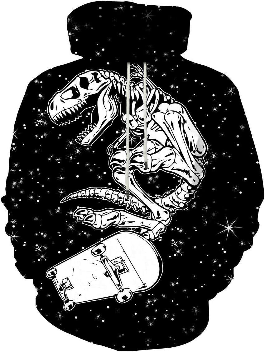 Hoodie for Mens Womens Unisex Colorful Graphic Hoodies 3D Print Cool Sweatshirt Cool Design with Pocket for Men and Women GraphicCool dinosaur pattern