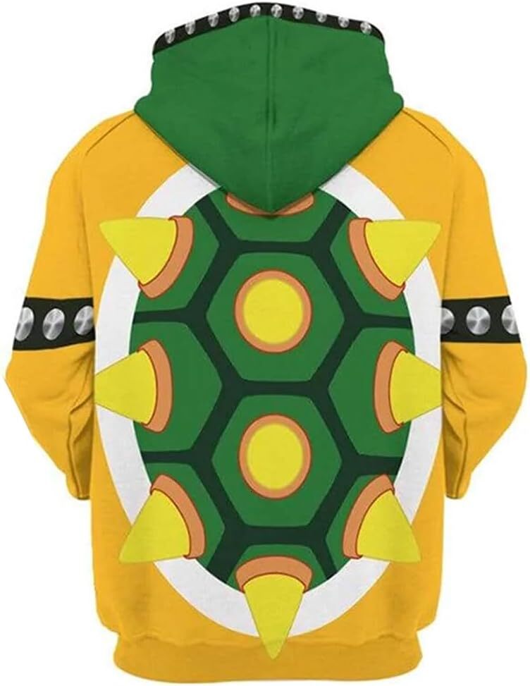 Hoodie for Mens Womens Bowser Cosplay Costume Hoodie 3D Printed Hooded Sweatshirt Movie Pullover For Adult and Men Graphic Hoodies sweatshirt Pullover