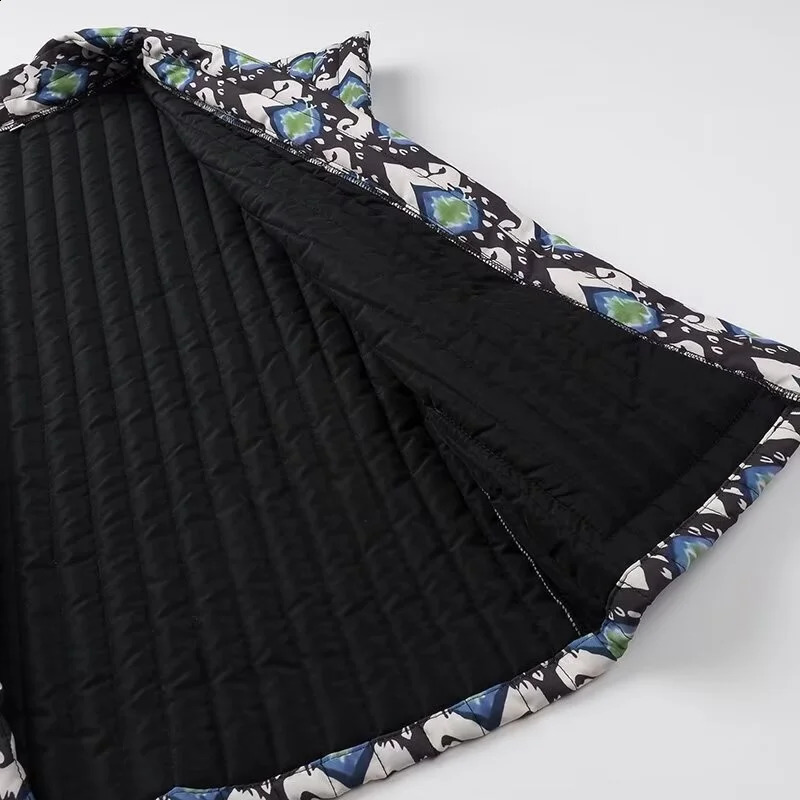 KEYANKETIAN launches ethnic style printed quilted vest top for womens retro double pocket thin loose sleeveless vest 240828
