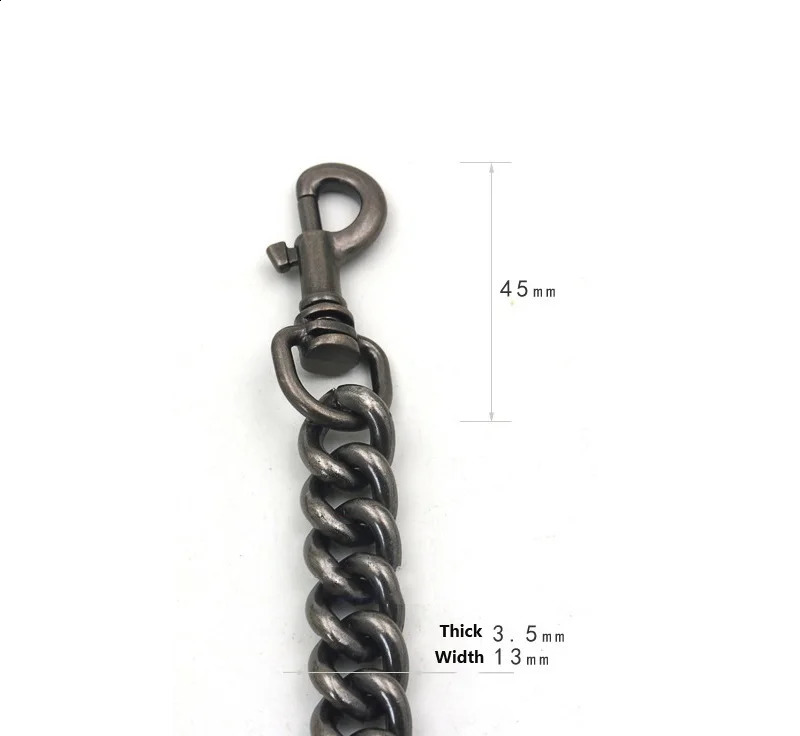 Aluminum Strap Sier Gold Metal 13Mm Shoulder Bag Chain Replacement Accessories Hardware 120Cm 240828
