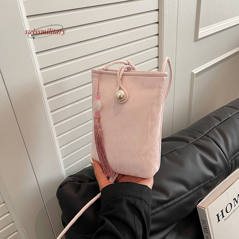 Swissmilitary New Chinese style 2024 stylish versatile PU mobile phone bag, single shoulder women, crossbody small square bag for women #21