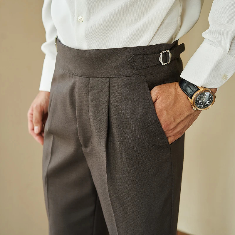 British style Kukolka mens waist belt part Naples set for business casual formal wedding party dresses straight Trouser. 29-36 240828