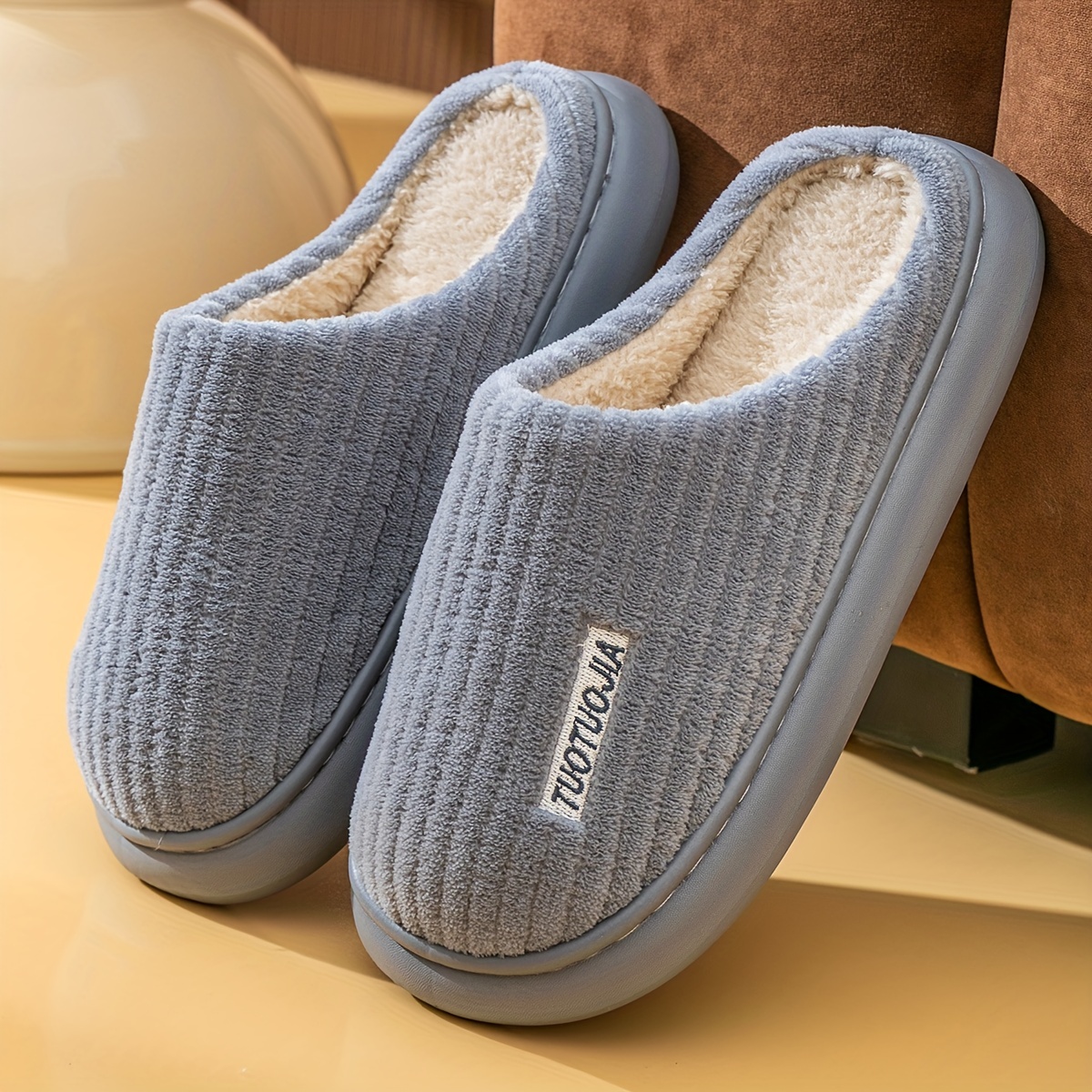 CozySoft Slippers - Warm, Non-Slip, Soft, Fluffy, Slip-On Round Toe Shoes for Indoor Comfort - Plush, Cozy, and Relaxing Footwear for Home