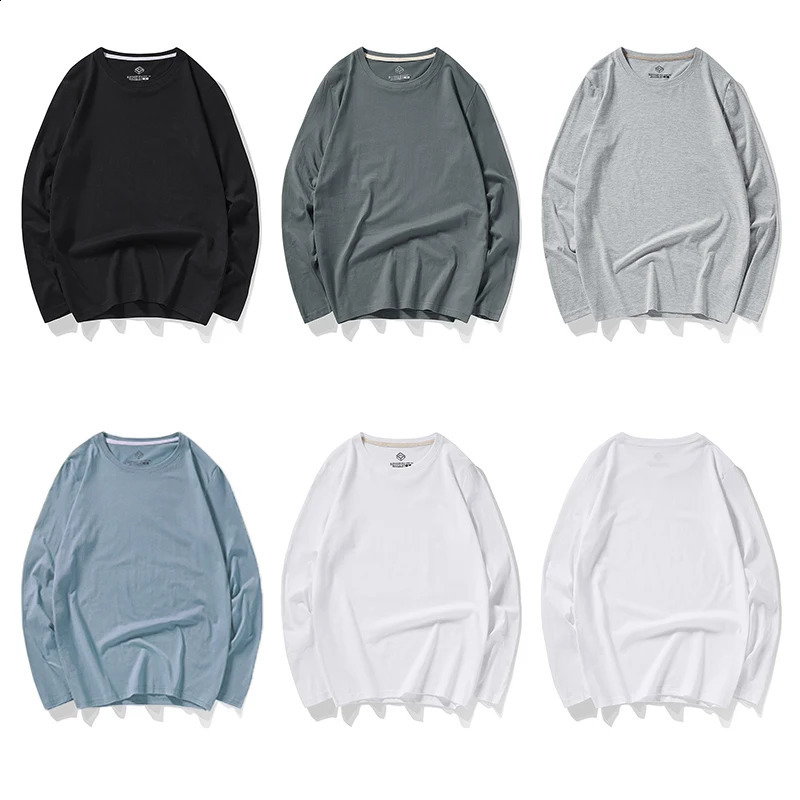 Free delivery mens Tshirt womens 100% pure cotton plain weave basic long sleeved ultrathin suitable for boys and girls 240828
