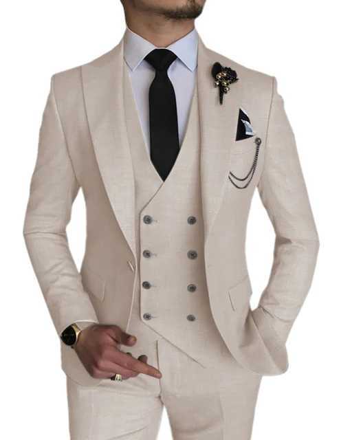Fashion Smart Business Sky Blue Costume Homme Wedding Men Suits Peak Lapel Groom Tuxedos Sweater Men Prom Blazer 3 Pieces M250303