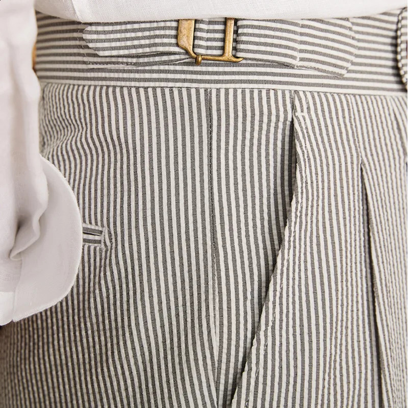 Summer Bubble Wrap Striped High Waist Straight Leg Pants Naples Breathable Thin Casual Set Pants 240828