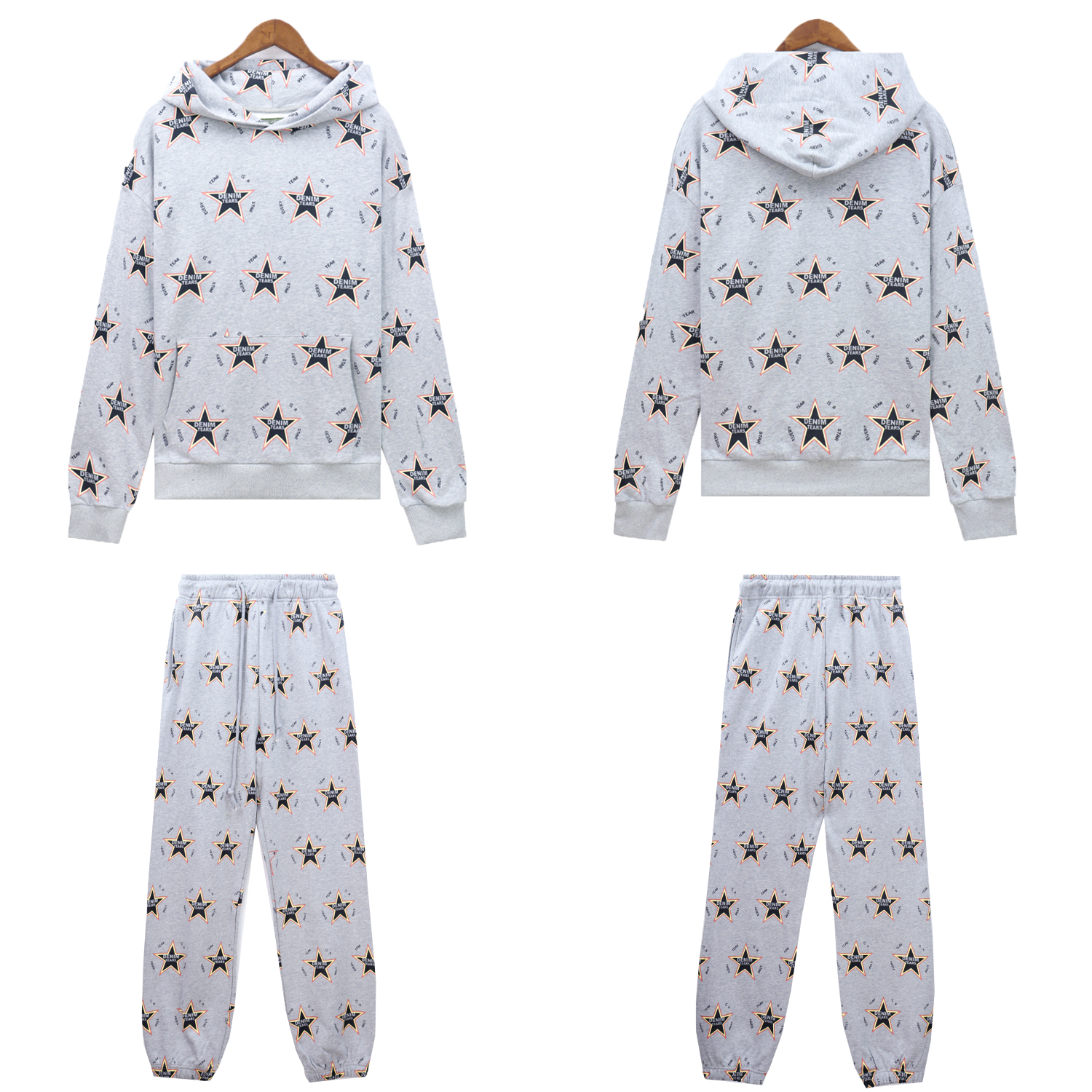 omar Tears Style Kapok Washed Straight varsity Kapok Tidal Print Hoodie Sweater pants Size S-XL